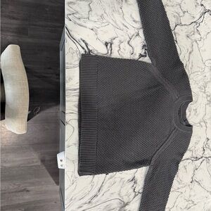 GAP Charcoal Textured Crew Neck Sweater